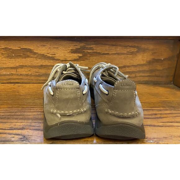 LL Bean Beige Suede Leather Flex Free Boat Shoes Women’s 9 - Picture 4 of 8